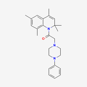 molecular formula C26H33N3O B11182539 1-(2,2,4,6,8-pentamethylquinolin-1(2H)-yl)-2-(4-phenylpiperazin-1-yl)ethanone 