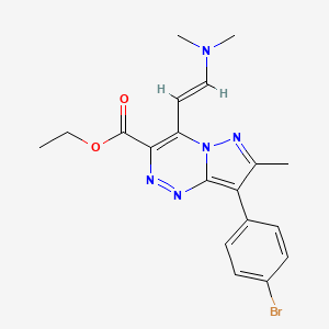 molecular formula C19H20BrN5O2 B11182546 ethyl 8-(4-bromophenyl)-4-[(E)-2-(dimethylamino)ethenyl]-7-methylpyrazolo[5,1-c][1,2,4]triazine-3-carboxylate 