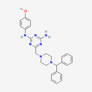 6-{[4-(diphenylmethyl)piperazin-1-yl]methyl}-N-(4-methoxyphenyl)-1,3,5-triazine-2,4-diamine