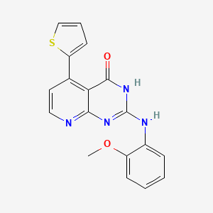 2-[(2-methoxyphenyl)amino]-5-(thiophen-2-yl)pyrido[2,3-d]pyrimidin-4(3H)-one