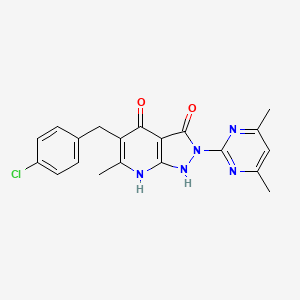 5-(4-chlorobenzyl)-2-(4,6-dimethylpyrimidin-2-yl)-6-methyl-1H-pyrazolo[3,4-b]pyridine-3,4(2H,7H)-dione