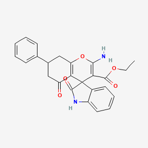 Ethyl 2-amino-2',5-dioxo-7-phenyl-1',2',5,6,7,8-hexahydrospiro[chromene-4,3'-indole]-3-carboxylate