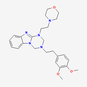 2-methoxy-4-{2-[1-(2-morpholinoethyl)[1,3,5]triazino[1,2-a][1,3]benzimidazol-3(2H,4H)-yl]ethyl}phenyl methyl ether