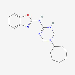 N-(5-cycloheptyl-1,4,5,6-tetrahydro-1,3,5-triazin-2-yl)-1,3-benzoxazol-2-amine