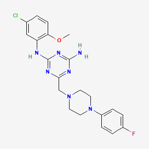 N-(5-chloro-2-methoxyphenyl)-6-{[4-(4-fluorophenyl)piperazin-1-yl]methyl}-1,3,5-triazine-2,4-diamine