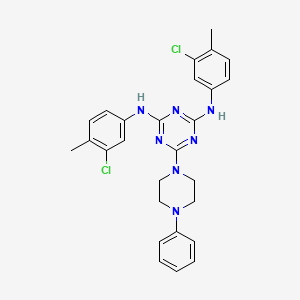 N,N'-bis(3-chloro-4-methylphenyl)-6-(4-phenyl-1-piperazinyl)-1,3,5-triazine-2,4-diamine