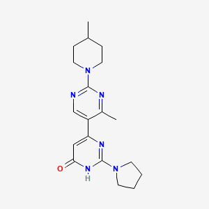 molecular formula C19H26N6O B11182679 4'-methyl-2'-(4-methylpiperidin-1-yl)-2-(pyrrolidin-1-yl)-4,5'-bipyrimidin-6(1H)-one 