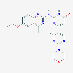 molecular formula C24H26N8O3 B11182711 2-[(6-ethoxy-4-methylquinazolin-2-yl)amino]-4'-methyl-2'-(morpholin-4-yl)-4,5'-bipyrimidin-6(1H)-one 