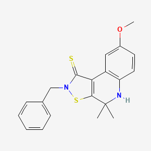 molecular formula C20H20N2OS2 B11182718 2-benzyl-8-methoxy-4,4-dimethyl-4,5-dihydro[1,2]thiazolo[5,4-c]quinoline-1(2H)-thione 