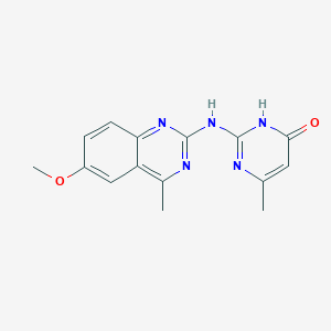 molecular formula C15H15N5O2 B11182720 2-[(6-Methoxy-4-methylquinazolin-2-yl)amino]-6-methylpyrimidin-4-ol 