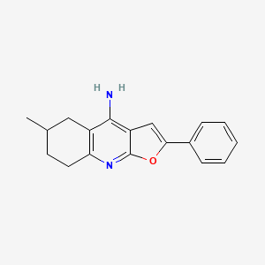 molecular formula C18H18N2O B11182766 6-Methyl-2-phenyl-5,6,7,8-tetrahydrofuro[2,3-b]quinolin-4-amine 