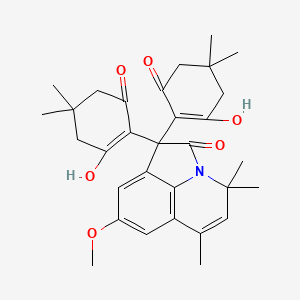 molecular formula C31H37NO6 B11182772 1,1-bis(2-hydroxy-4,4-dimethyl-6-oxo-1-cyclohexenyl)-8-methoxy-4,4,6-trimethyl-4H-pyrrolo[3,2,1-ij]quinolin-2(1H)-one 