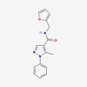 molecular formula C16H15N3O2 B11182800 N-(furan-2-ylmethyl)-5-methyl-1-phenyl-1H-pyrazole-4-carboxamide 