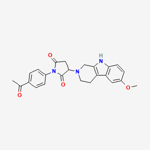 molecular formula C24H23N3O4 B11182810 1-(4-acetylphenyl)-3-(6-methoxy-1,3,4,9-tetrahydro-2H-beta-carbolin-2-yl)pyrrolidine-2,5-dione 