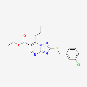 Ethyl 2-[(3-chlorobenzyl)sulfanyl]-7-propyl[1,2,4]triazolo[1,5-a]pyrimidine-6-carboxylate