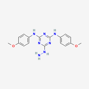 6-hydrazinyl-N2,N4-bis(4-methoxyphenyl)-1,3,5-triazine-2,4-diamine