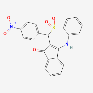 6-(4-nitrophenyl)-6,12-dihydro-5H-benzo[b]indeno[1,2-e][1,4]thiazepin-5-one 7,7-dioxide