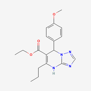 Ethyl 7-(4-methoxyphenyl)-5-propyl-4,7-dihydro[1,2,4]triazolo[1,5-a]pyrimidine-6-carboxylate