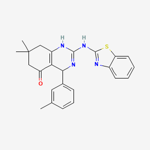 2-(1,3-benzothiazol-2-ylamino)-7,7-dimethyl-4-(3-methylphenyl)-4,6,7,8-tetrahydroquinazolin-5(1H)-one