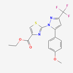 ethyl 2-[5-(4-methoxyphenyl)-3-(trifluoromethyl)-1H-pyrazol-1-yl]-1,3-thiazole-4-carboxylate