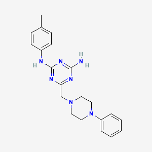 N-(4-methylphenyl)-6-[(4-phenylpiperazin-1-yl)methyl]-1,3,5-triazine-2,4-diamine