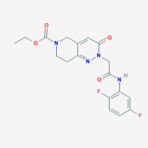 molecular formula C18H18F2N4O4 B11182858 ethyl 2-{2-[(2,5-difluorophenyl)amino]-2-oxoethyl}-3-oxo-3,5,7,8-tetrahydropyrido[4,3-c]pyridazine-6(2H)-carboxylate 