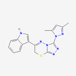 3-(3,5-dimethyl-1H-pyrazol-1-yl)-6-(1H-indol-3-yl)-7H-[1,2,4]triazolo[3,4-b][1,3,4]thiadiazine