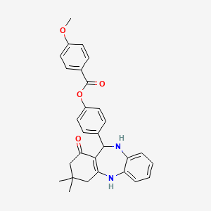 4-(3,3-dimethyl-1-oxo-2,3,4,5,10,11-hexahydro-1H-dibenzo[b,e][1,4]diazepin-11-yl)phenyl 4-methoxybenzoate