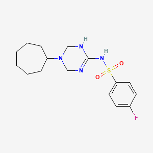 N-(5-cycloheptyl-1,4,5,6-tetrahydro-1,3,5-triazin-2-yl)-4-fluorobenzenesulfonamide