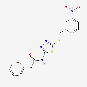 molecular formula C17H14N4O3S2 B11182902 N-(5-((3-nitrobenzyl)thio)-1,3,4-thiadiazol-2-yl)-2-phenylacetamide 