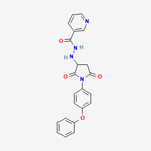 N'-[2,5-dioxo-1-(4-phenoxyphenyl)pyrrolidin-3-yl]pyridine-3-carbohydrazide