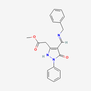 methyl {4-[(E)-(benzylimino)methyl]-5-hydroxy-1-phenyl-1H-pyrazol-3-yl}acetate