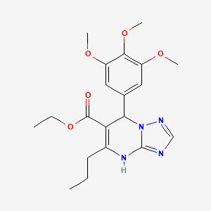 Ethyl 5-propyl-7-(3,4,5-trimethoxyphenyl)-4,7-dihydro[1,2,4]triazolo[1,5-a]pyrimidine-6-carboxylate