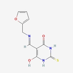 molecular formula C10H9N3O3S B11182940 5-{[(furan-2-ylmethyl)amino]methylidene}-2-thioxodihydropyrimidine-4,6(1H,5H)-dione 