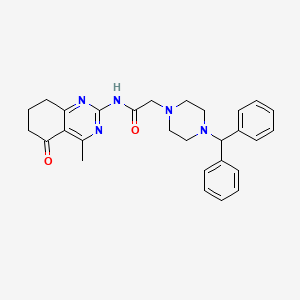 2-[4-(diphenylmethyl)piperazin-1-yl]-N-(4-methyl-5-oxo-5,6,7,8-tetrahydroquinazolin-2-yl)acetamide