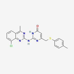 2-[(8-chloro-4-methylquinazolin-2-yl)amino]-6-{[(4-methylphenyl)sulfanyl]methyl}pyrimidin-4(3H)-one