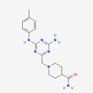 1-({4-Amino-6-[(4-methylphenyl)amino]-1,3,5-triazin-2-yl}methyl)piperidine-4-carboxamide