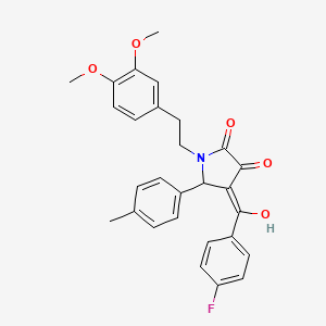 1-[2-(3,4-dimethoxyphenyl)ethyl]-4-[(4-fluorophenyl)carbonyl]-3-hydroxy-5-(4-methylphenyl)-1,5-dihydro-2H-pyrrol-2-one