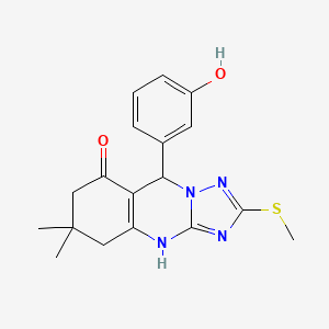 9-(3-hydroxyphenyl)-6,6-dimethyl-2-(methylsulfanyl)-5,6,7,9-tetrahydro[1,2,4]triazolo[5,1-b]quinazolin-8(4H)-one