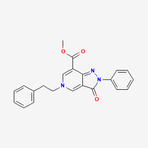 molecular formula C22H19N3O3 B11183032 methyl 3-oxo-2-phenyl-5-(2-phenylethyl)-3,5-dihydro-2H-pyrazolo[4,3-c]pyridine-7-carboxylate 