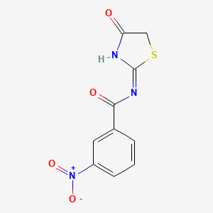 molecular formula C10H7N3O4S B11183049 3-nitro-N-(4-oxo-4,5-dihydro-1,3-thiazol-2-yl)benzamide 