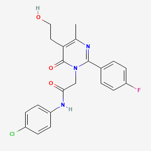 N-(4-chlorophenyl)-2-[2-(4-fluorophenyl)-5-(2-hydroxyethyl)-4-methyl-6-oxopyrimidin-1(6H)-yl]acetamide