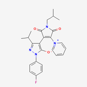 1-(4-fluorophenyl)-4-[1-isobutyl-2,5-dioxo-4-(1-pyridiniumyl)-2,5-dihydro-1H-pyrrol-3-yl]-3-isopropyl-1H-pyrazol-5-olate