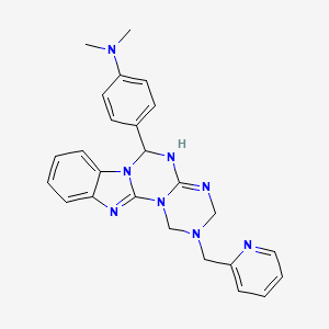 N,N-dimethyl-4-[4-(pyridin-2-ylmethyl)-2,4,6,8,10,17-hexazatetracyclo[8.7.0.02,7.011,16]heptadeca-1(17),6,11,13,15-pentaen-9-yl]aniline