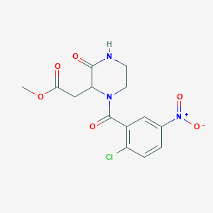 molecular formula C14H14ClN3O6 B11183134 Methyl 2-[1-(2-chloro-5-nitrobenzoyl)-3-oxopiperazin-2-yl]acetate CAS No. 1008016-23-6