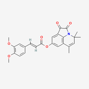 4,4,6-trimethyl-1,2-dioxo-1,2-dihydro-4H-pyrrolo[3,2,1-ij]quinolin-8-yl (2E)-3-(3,4-dimethoxyphenyl)prop-2-enoate