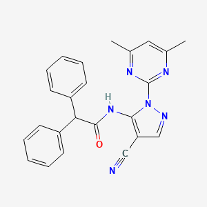 N-[4-cyano-1-(4,6-dimethylpyrimidin-2-yl)-1H-pyrazol-5-yl]-2,2-diphenylacetamide