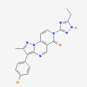 molecular formula C20H16BrN7O B11183147 3-(4-bromophenyl)-7-(5-ethyl-4H-1,2,4-triazol-3-yl)-2-methylpyrazolo[1,5-a]pyrido[3,4-e]pyrimidin-6(7H)-one 