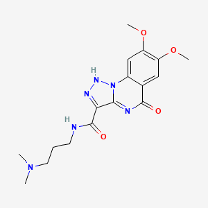 N-[3-(Dimethylamino)propyl]-5-hydroxy-7,8-dimethoxy-[1,2,3]triazolo[1,5-A]quinazoline-3-carboxamide