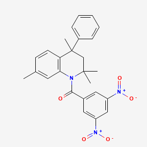 molecular formula C26H25N3O5 B11183154 (3,5-dinitrophenyl)(2,2,4,7-tetramethyl-4-phenyl-3,4-dihydroquinolin-1(2H)-yl)methanone 